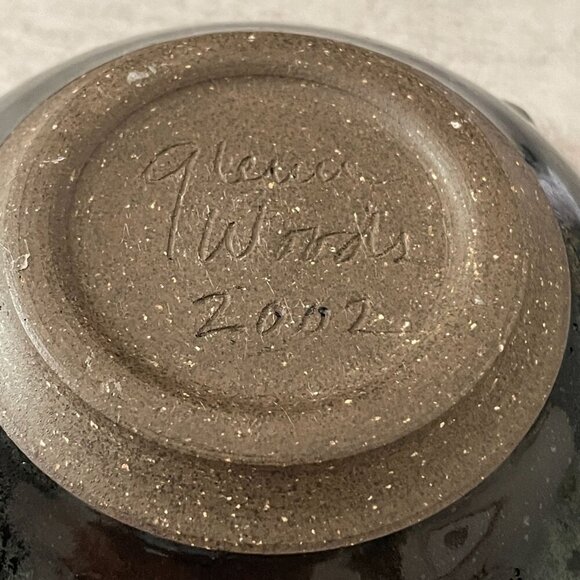 Vintage Glenn Woods Pottery Boys Studio Art Pottery 6.5" Bowl Signed Dated 2002 - Picture 5 of 6